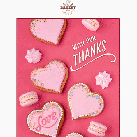 With Our Thanks Valentine's Cookie eCard